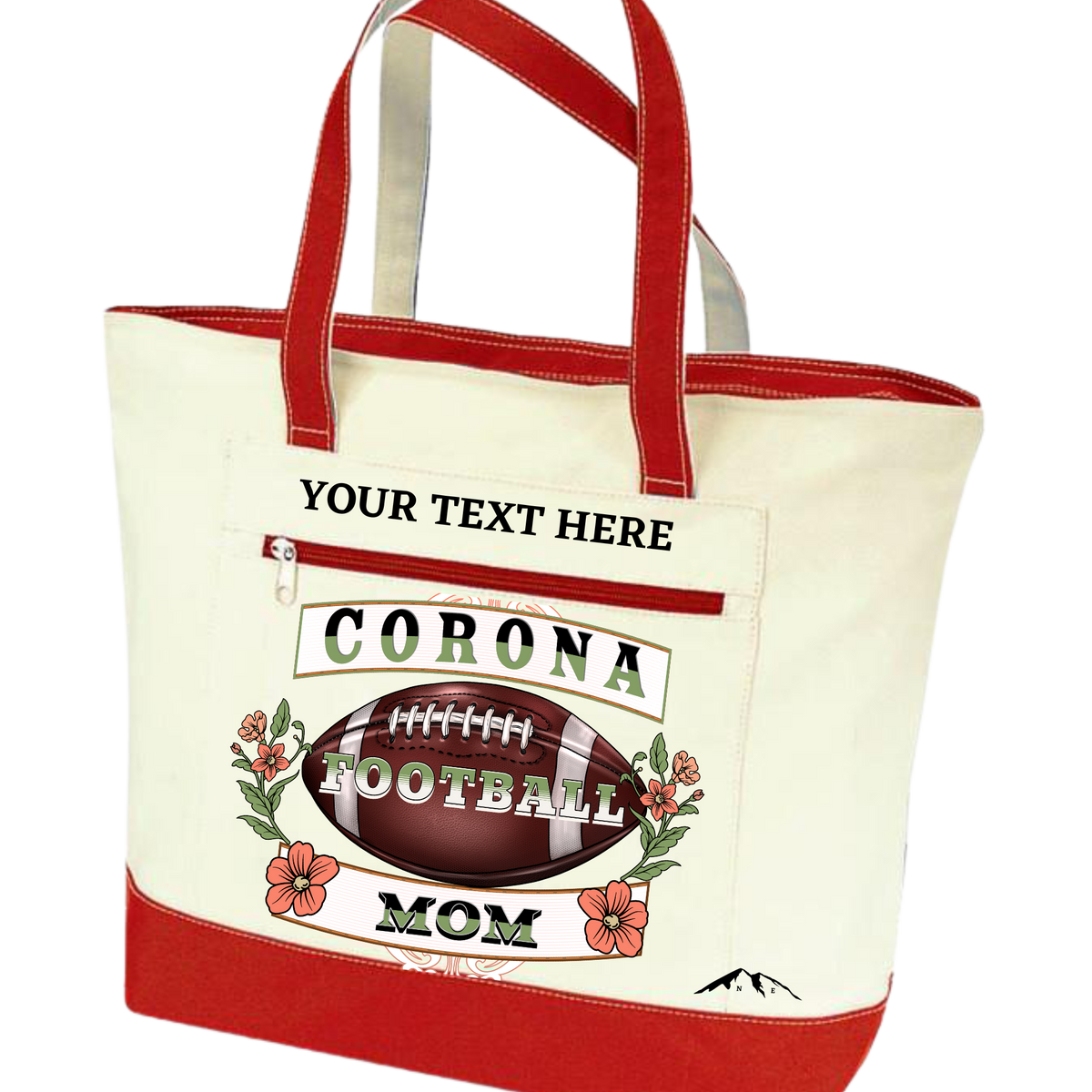 COMPTON CITY FOOTBALL MOM ZIPPERED TOTE BAG