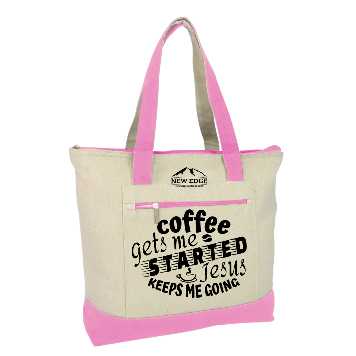 Coffee gets me started Jesus keeps me going. Coffee Lovers Tote Bag