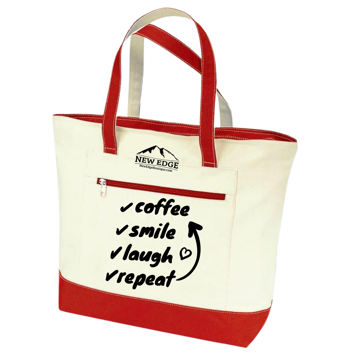 Coffee smile laugh repeat. Coffee Lovers Tote Bag