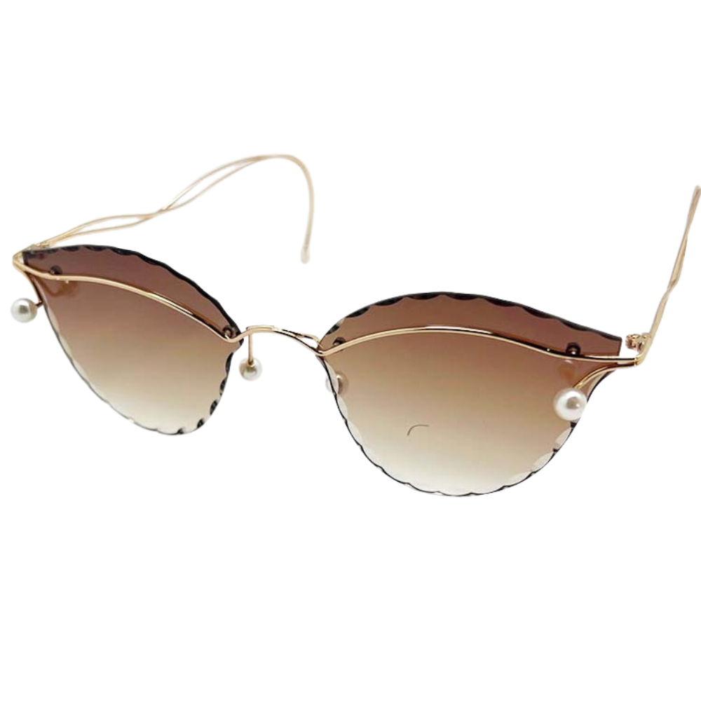 E5856 METAL FASHION RIMLESS OCEAN LENS SUNGLASSES