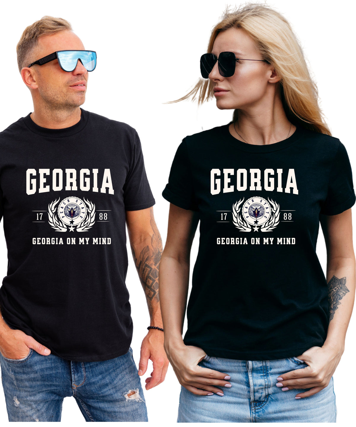 GEORGIA UNISEX COLLEGIATE STATE T-SHIRT.