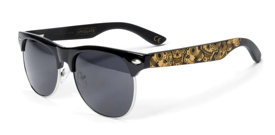 &quot;NEW EDGE SUGAR SKULL ENGRAVED BAMBOO SUNGLASSES&quot;