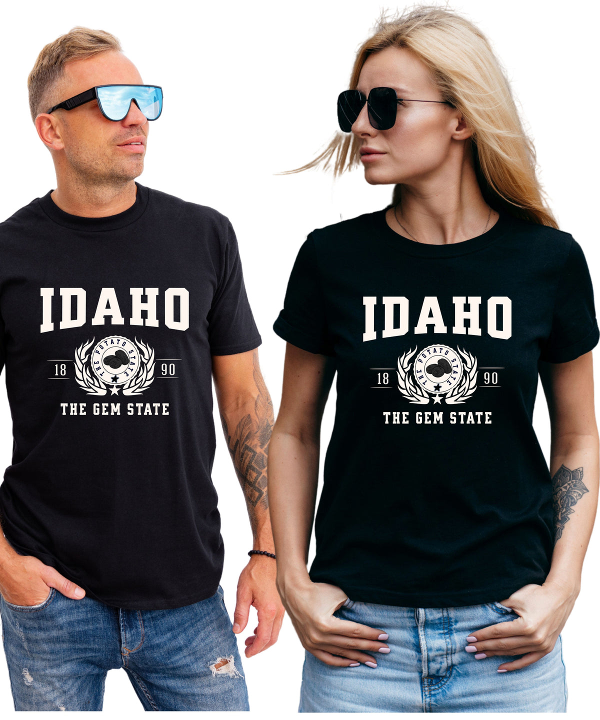 IDAHO UNISEX COLLEGIATE STATE T-SHIRT.