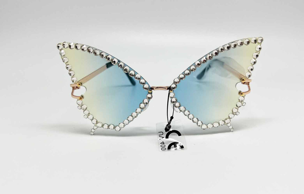 RHINESTONE RADIANCE: NEW EDGE SA757 WOMEN OVERSIZED CAT EYE SUNGLASSES