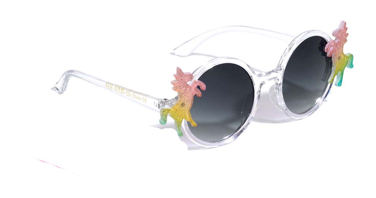 Kids Glitter Round Unicorn Sunglasses