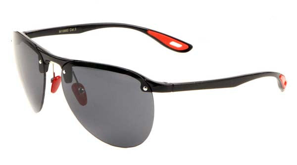 Rimless Rounded Lens Aviator Style Sports Sunglasses.