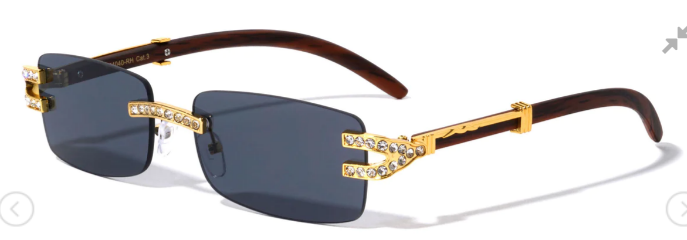 RHINESTONE RADIANCE: M4040-RH RECTANGLE SUNGLASSES