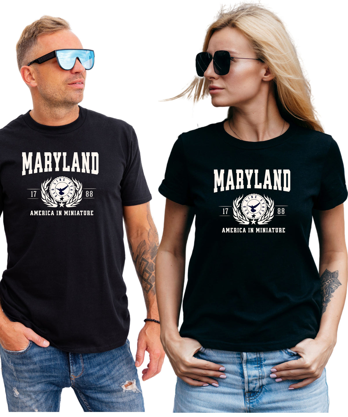 MARYLAND UNISEX COLLEGIATE STATE T-SHIRT.