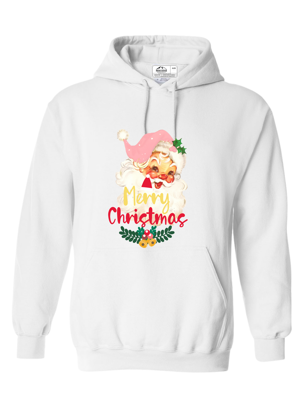 MERRY CHRISTMAS SANTA HEAD UNISEX HOODIE