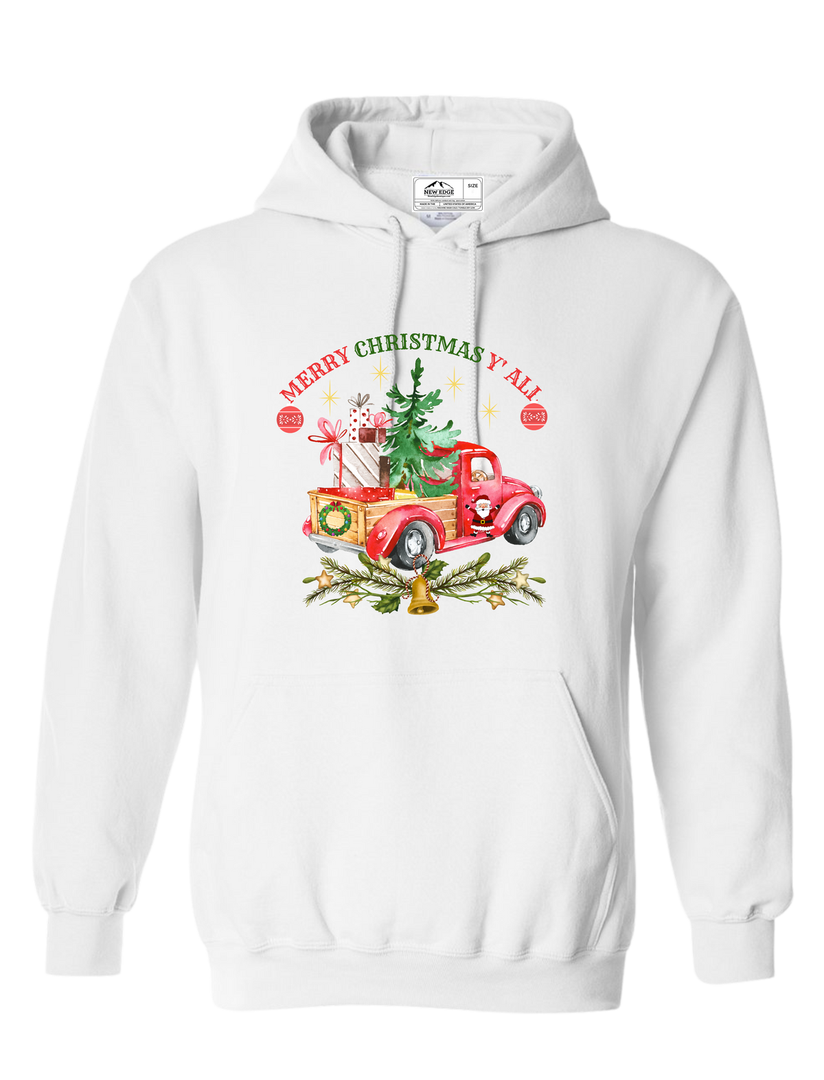 MERRY CHRISTMAS Y&#39;ALL CLASSIC CAR UNISEX HOODIE