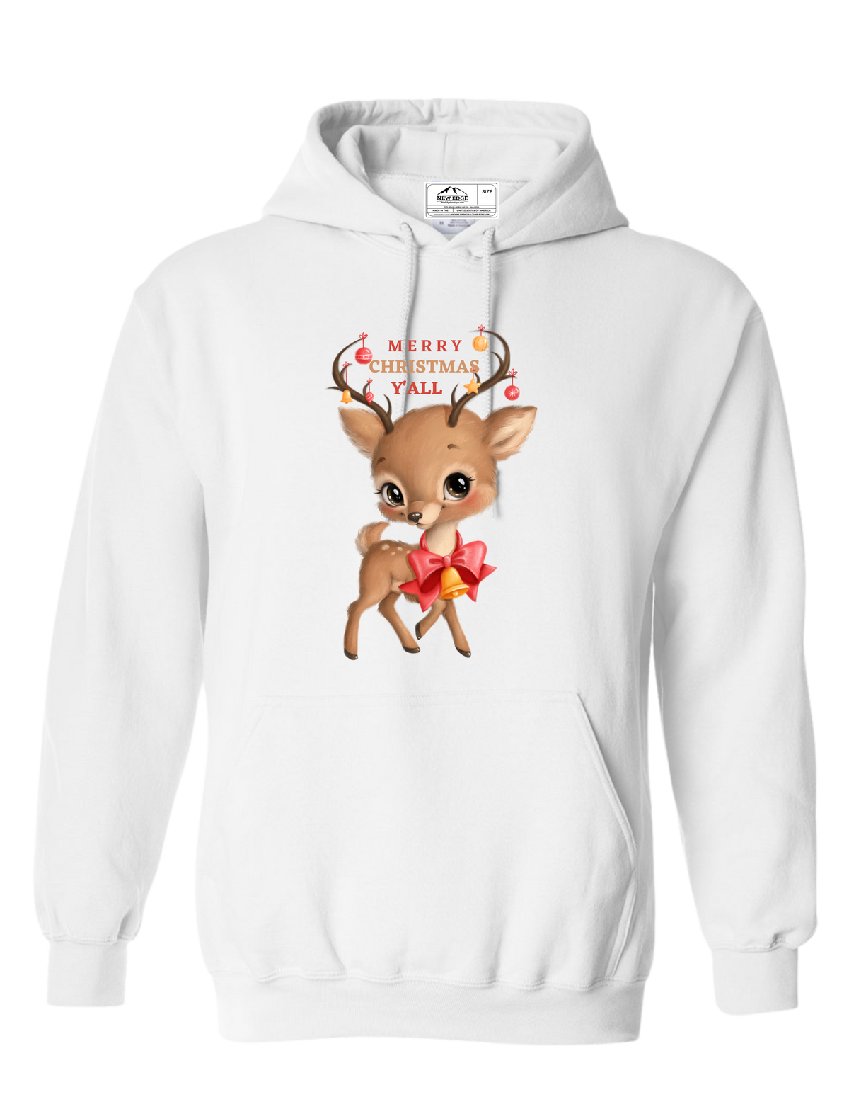 MERRY CHRISTMAS Y&#39;ALL DEER UNISEX HOODIE