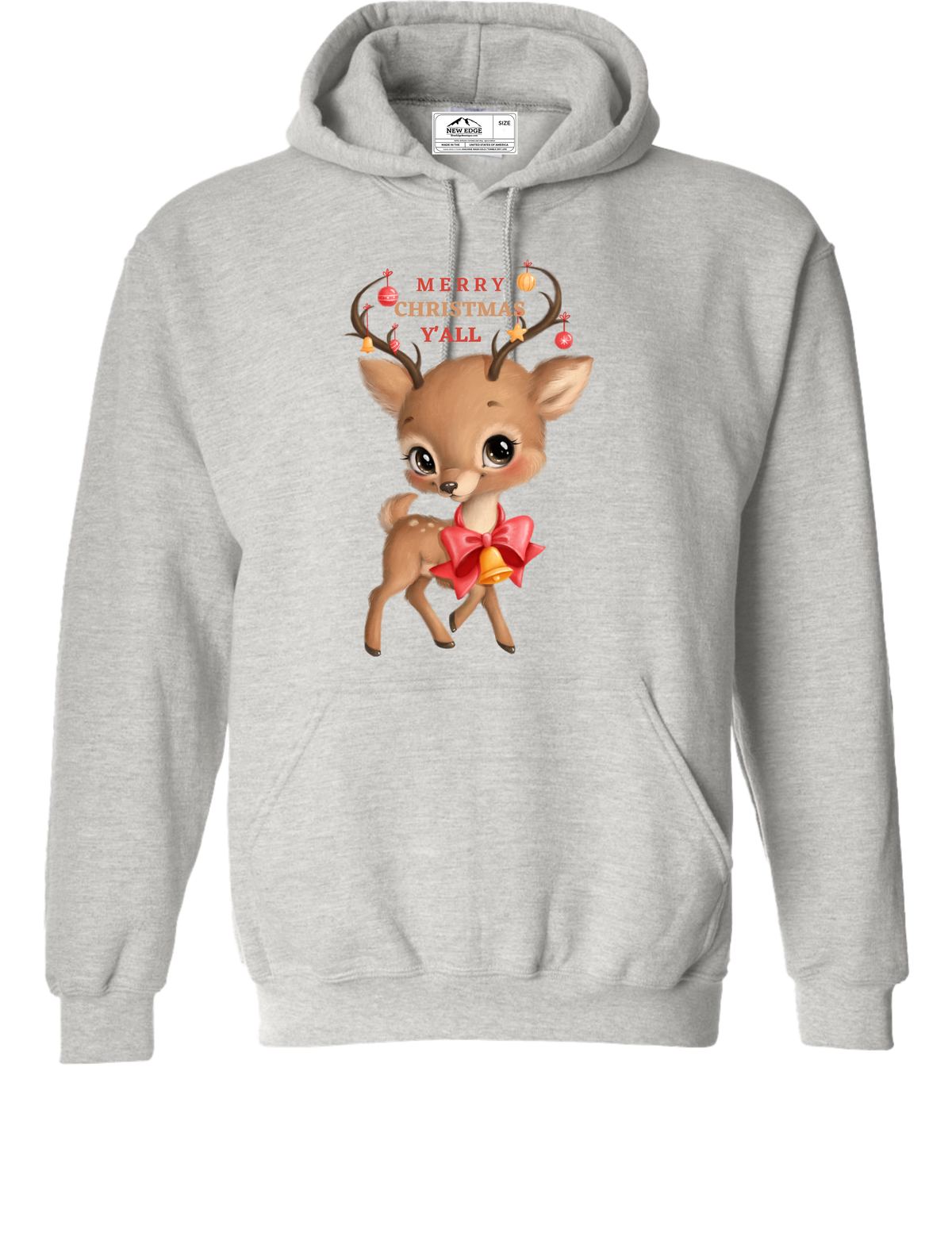 MERRY CHRISTMAS Y&#39;ALL DEER UNISEX HOODIE