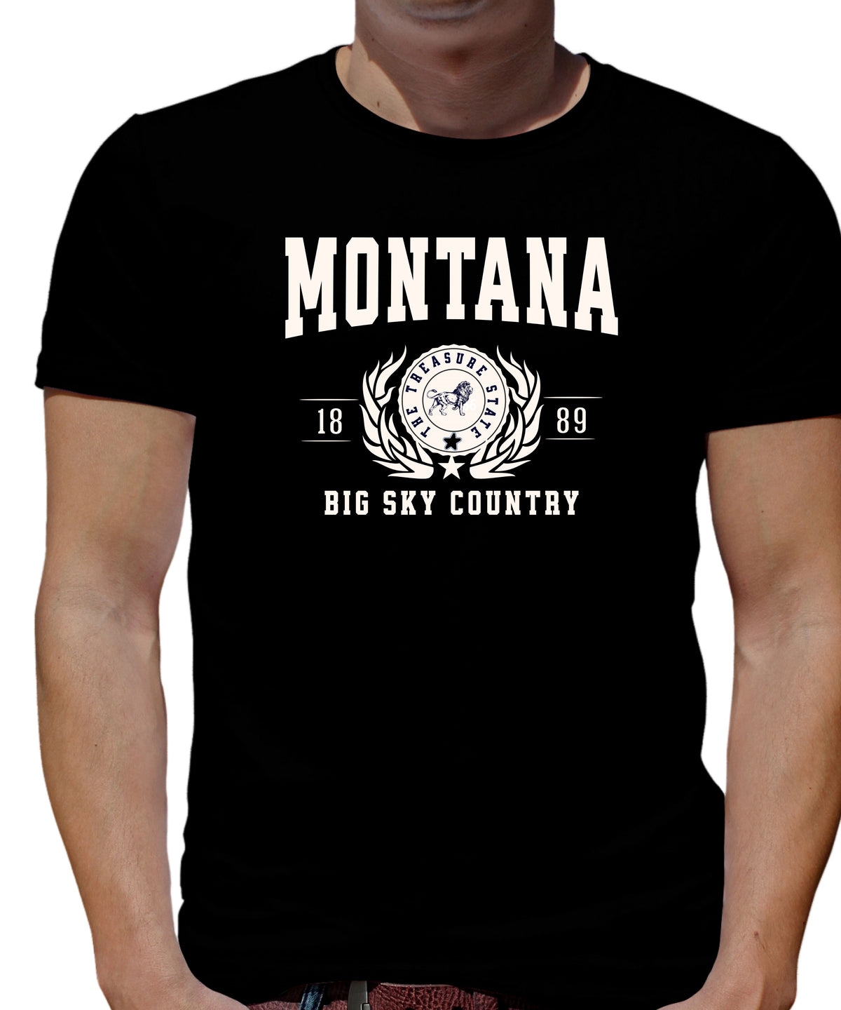 MONTANA UNISEX COLLEGIATE STATE T-SHIRT.