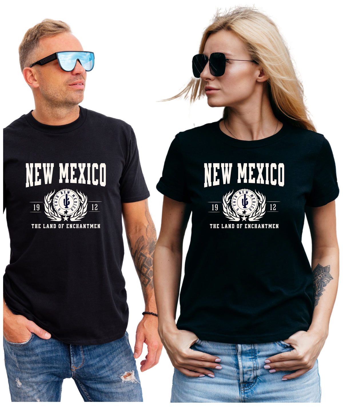 NEW MEXICO UNISEX COLLEGIATE STATE T-SHIRT.