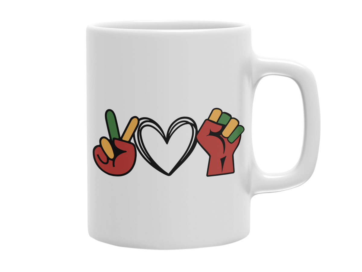 PEACE LOVE BLACK HISTORY 11 OZ MUG