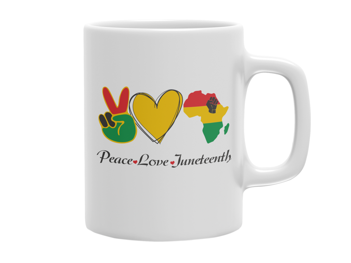 PEACE LOVE JUNETEENTH 11 OZ MUG