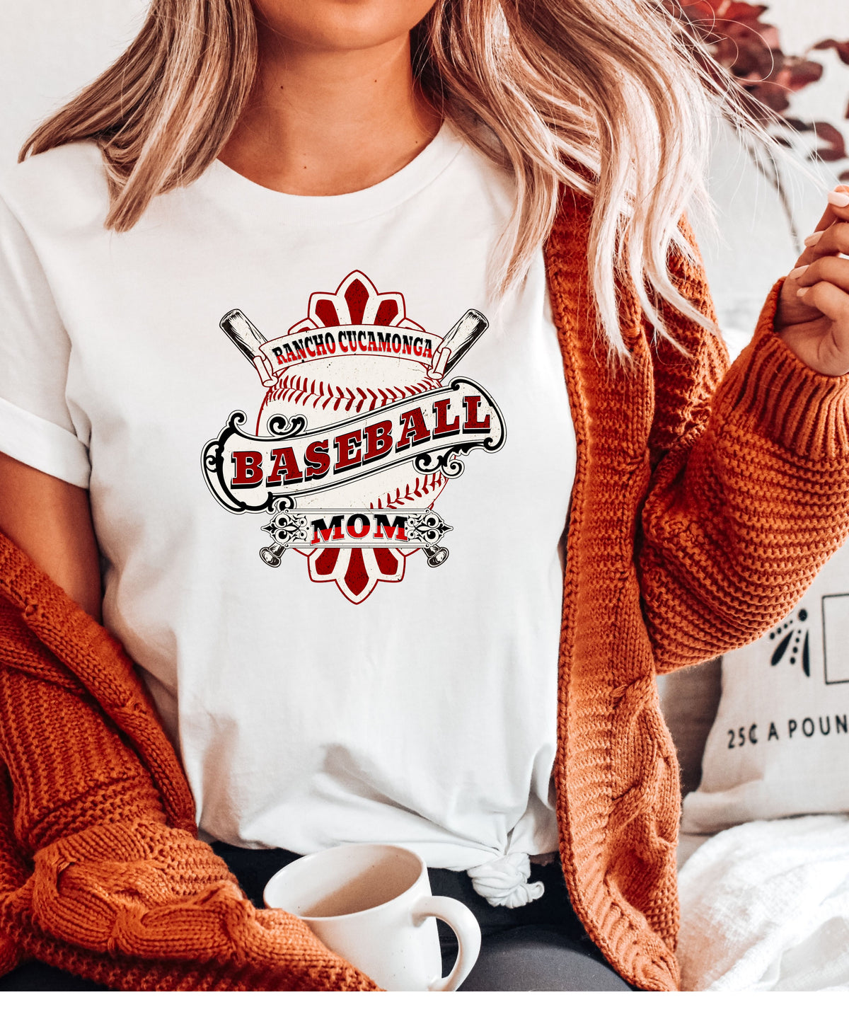 RANCHO CUCAMONGA BASEBALL MOM T-SHIRT