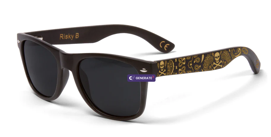 &quot;PAISLEY SKULL BAMBOO POLARIZED SUNGLASSES&quot;