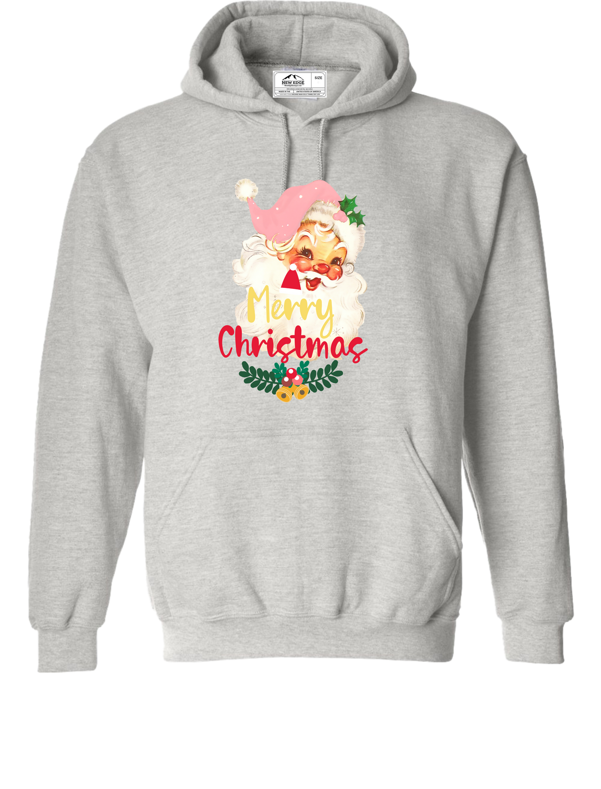 MERRY CHRISTMAS SANTA HEAD UNISEX HOODIE