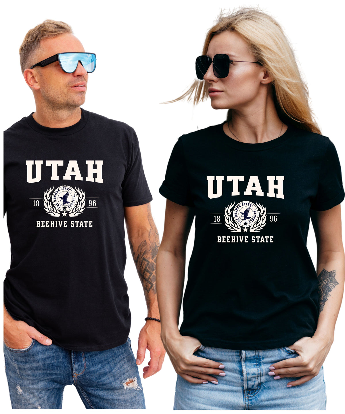 UTAH UNISEX COLLEGIATE STATE T-SHIRT.