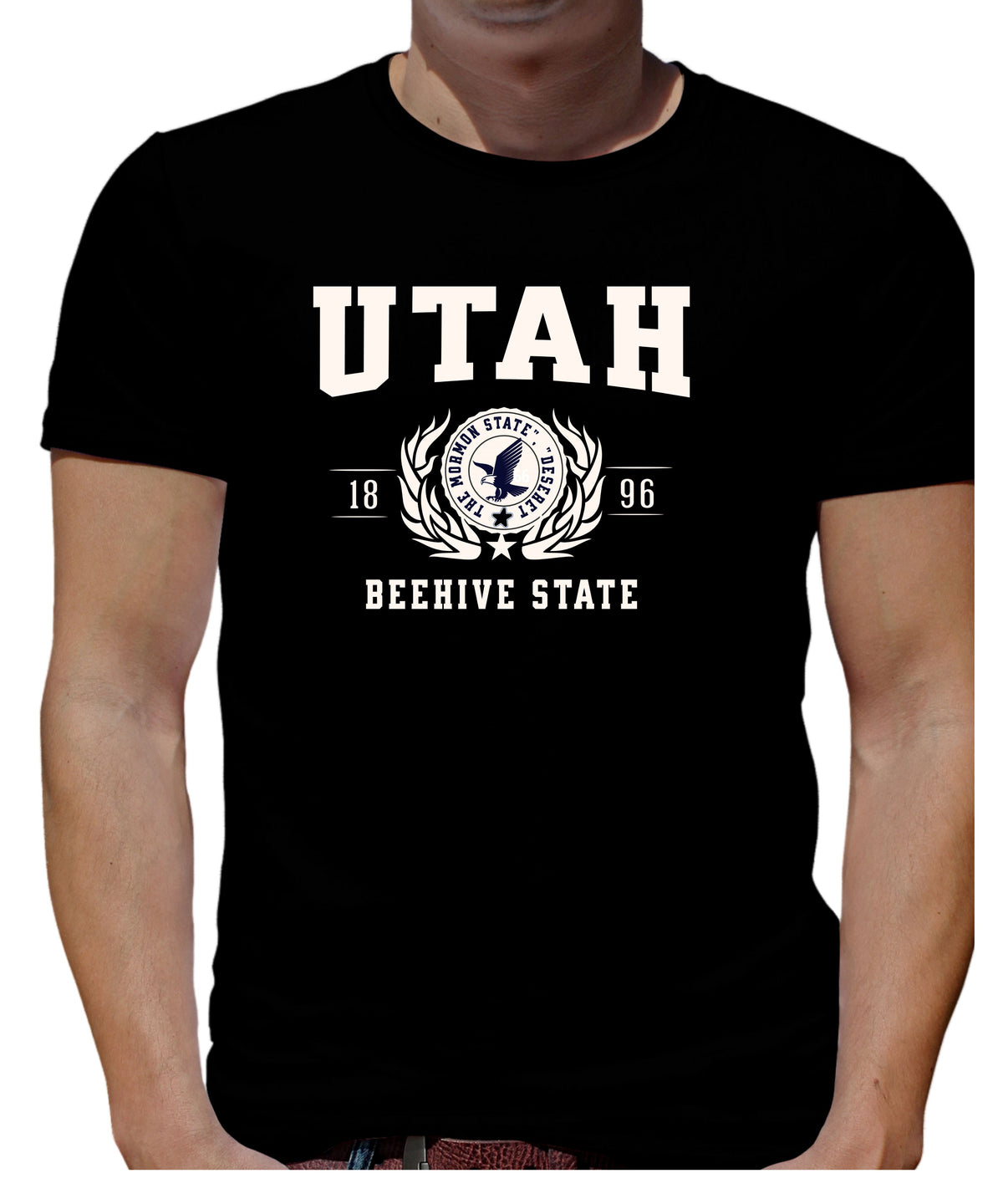 UTAH UNISEX COLLEGIATE STATE T-SHIRT.