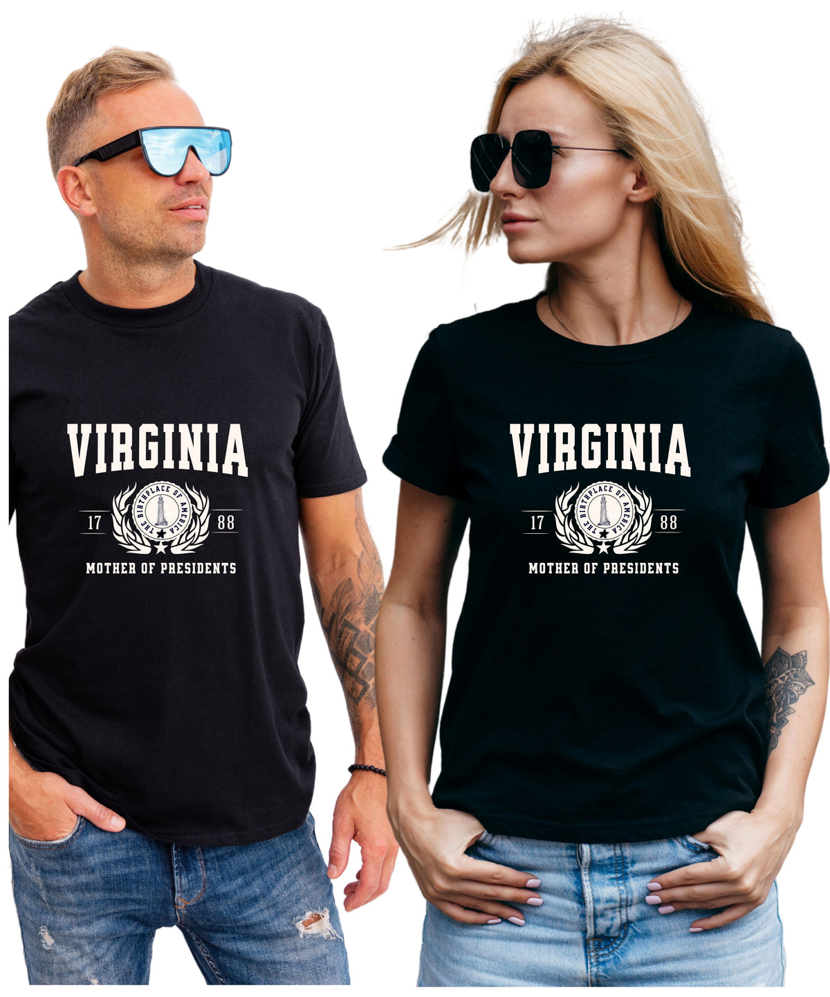 VIRGINIA UNISEX COLLEGIATE STATE T-SHIRT.