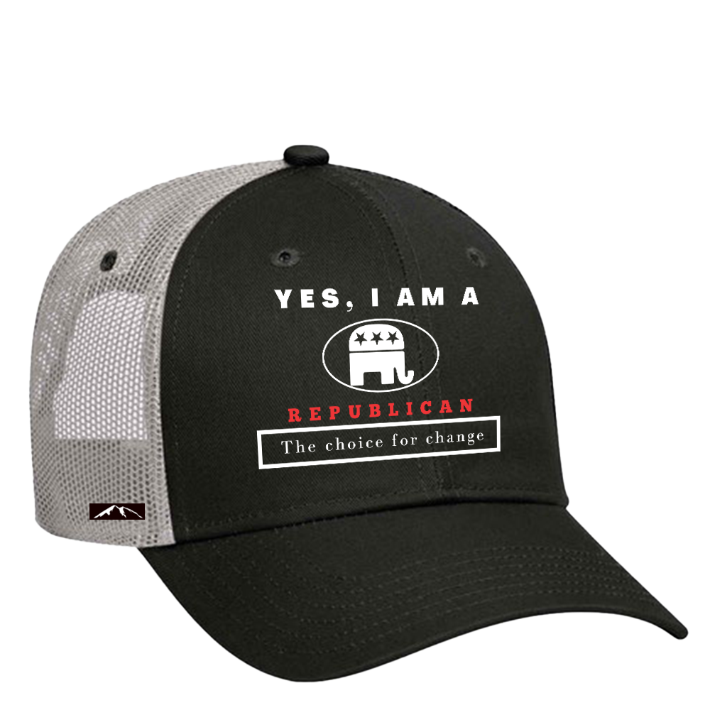 YES, I AM A REPUBLICAN TRUCKER HAT.	The choice for change.