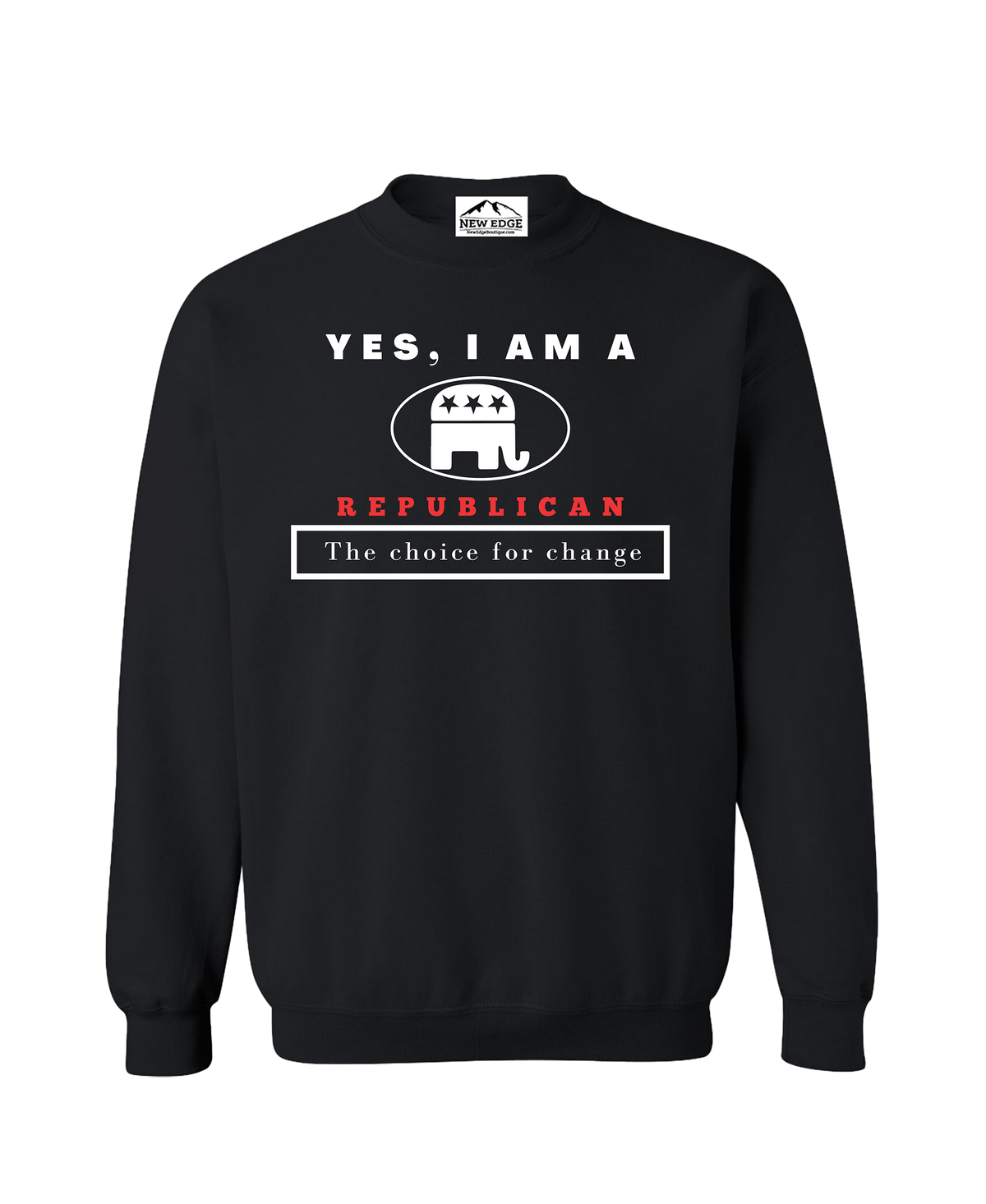 YES, I AM A REPUBLICAN CREWNECK SWEATSHIRT.	The choice for change.